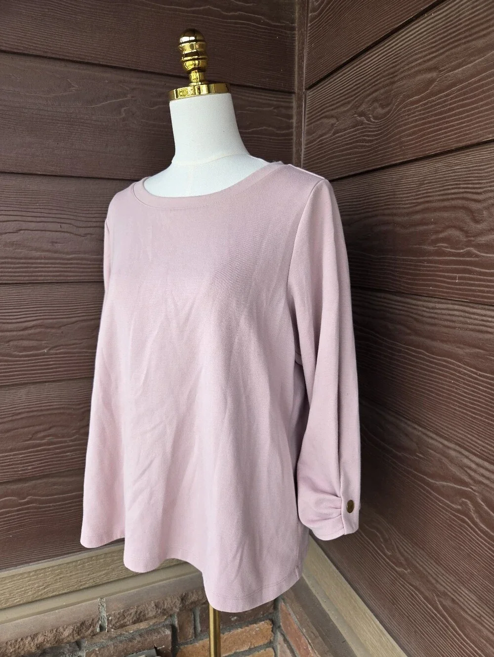 Liz Claiborne Blush Pink 3/4 Sleeve Crewneck Women’s Large